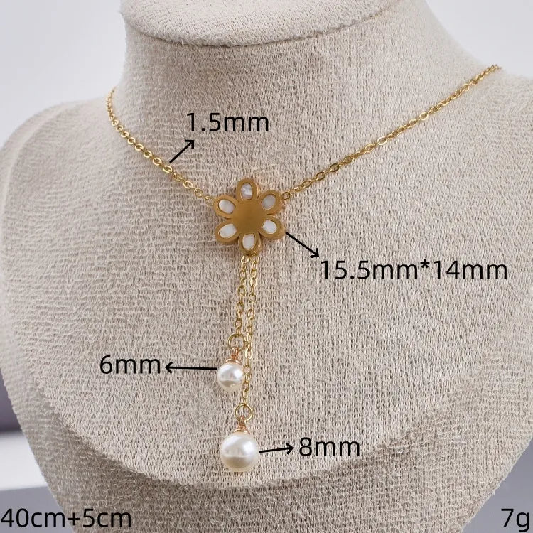 Gold Butterfly & Pearl Charm Pendant Necklace 15.5mm*14mm Gold 1 Piece