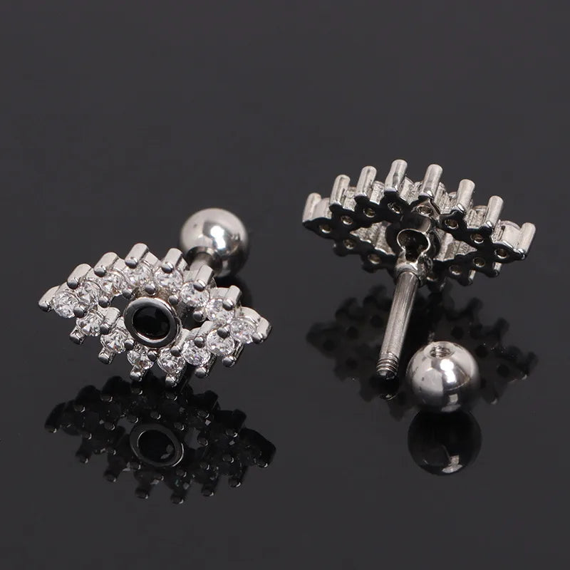 Stainless Steel Eye Stud Earrings – Silver
