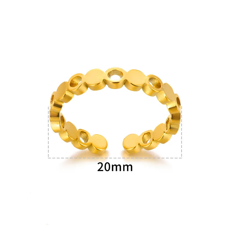 18K Gold PVD Geometric Stainless Steel Open Ring 2