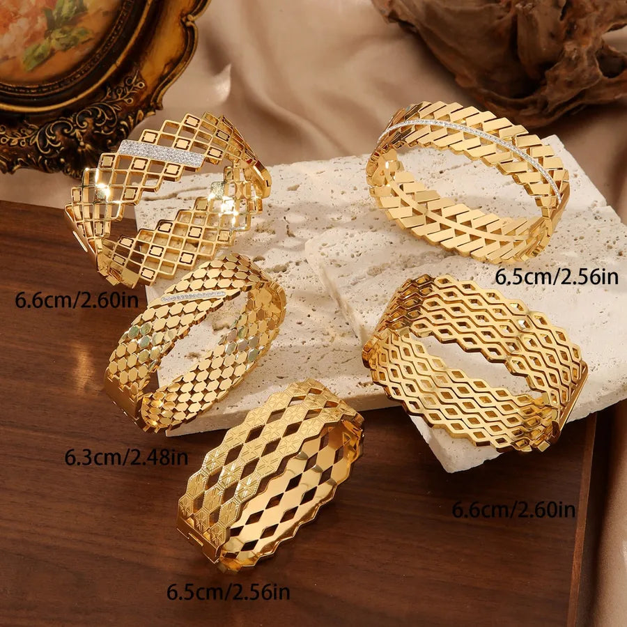 18K Gold Plated Honeycomb Zircon Ring