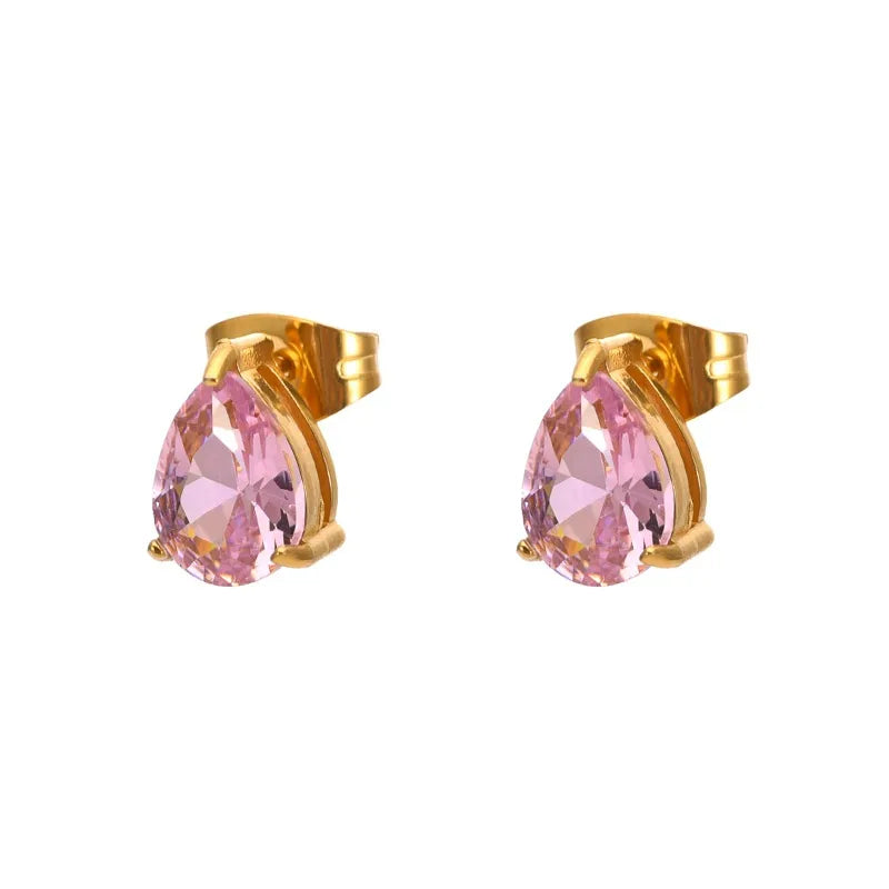 December Birthstone Waterdrop Earrings GOLD-October