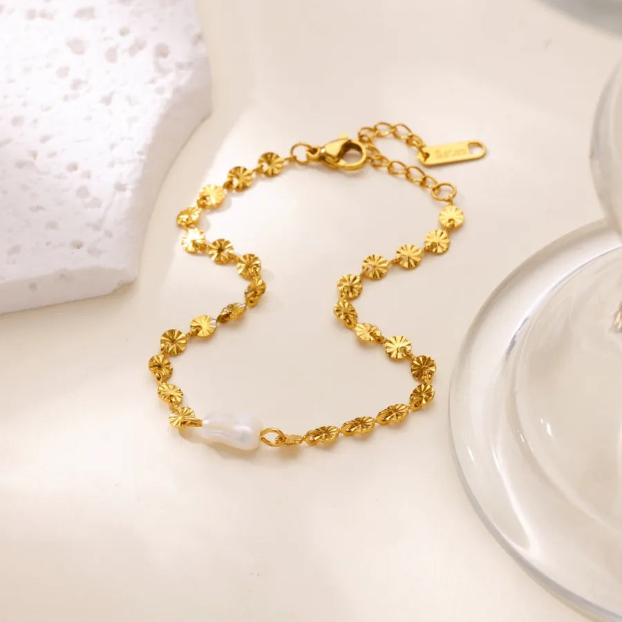 Gold Devil's Eye Pearl Bracelet for Women