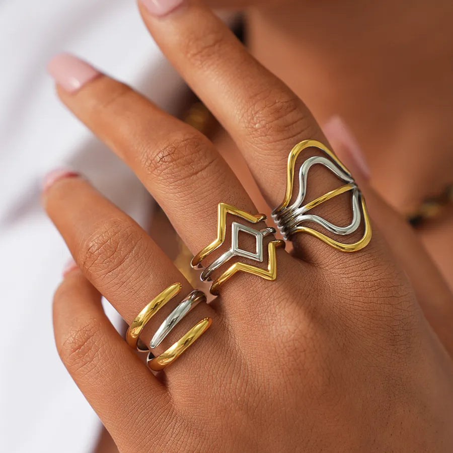 18K Gold Plated Geometric Open Ring