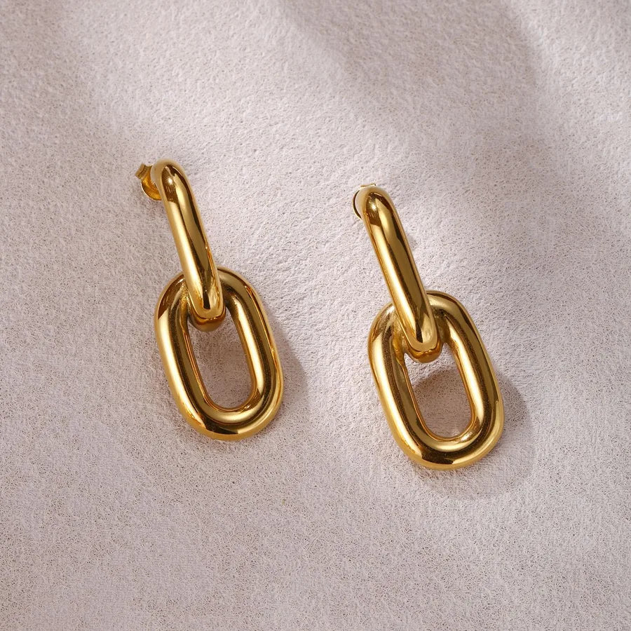 Geometric Stainless Steel Drop Earrings