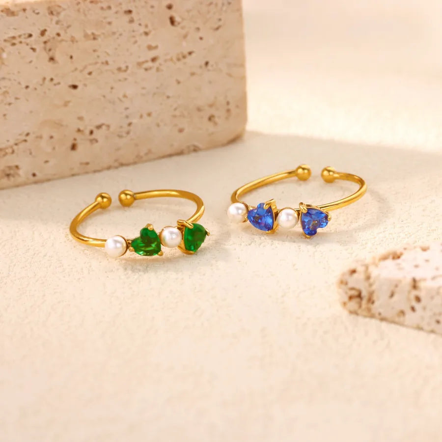 18K Gold Plated Pink Zircon Adjustable Ring