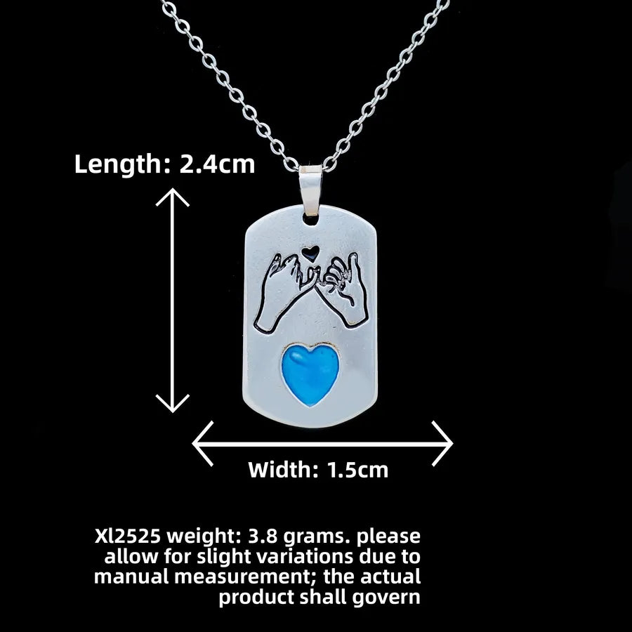 Butterfly & Whale Couple Pendant Necklace XL2525 Brand One Promise Blue Heart Necklace Silver