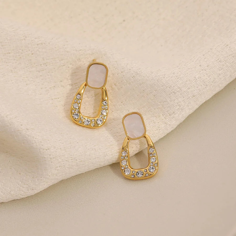 18K Gold Plated Starry U-Shaped Earrings