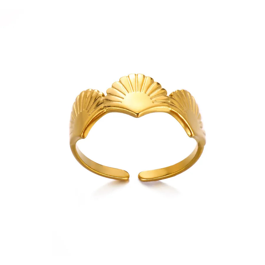 Heart & Star Open Ring – 18K Gold Stainless Steel