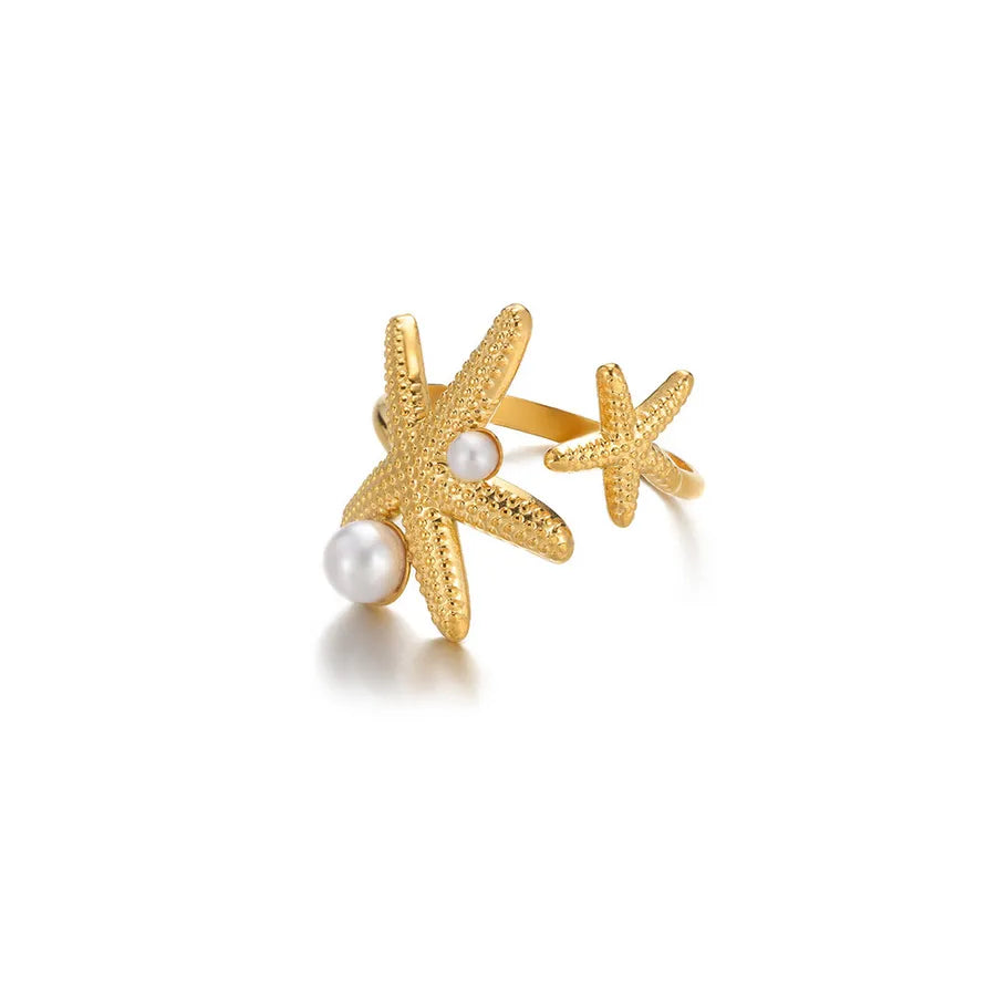 Gold Starfish Adjustable Ring – Stainless Steel 6