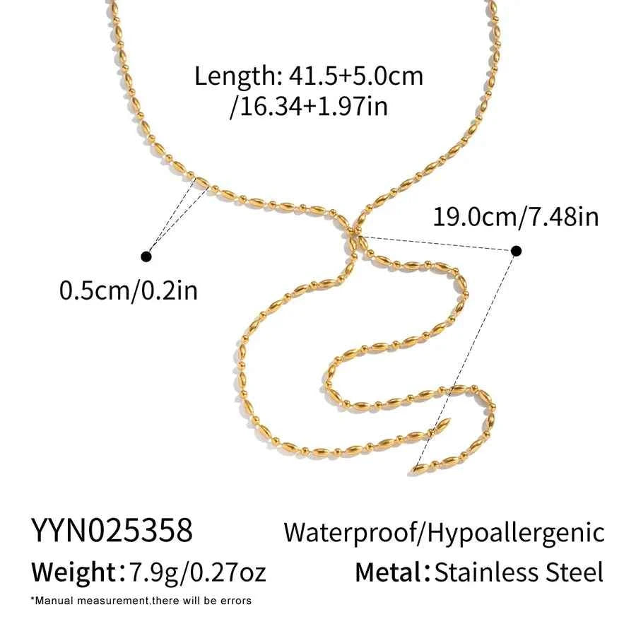 Minimalist Gold Tassel Chain Necklace