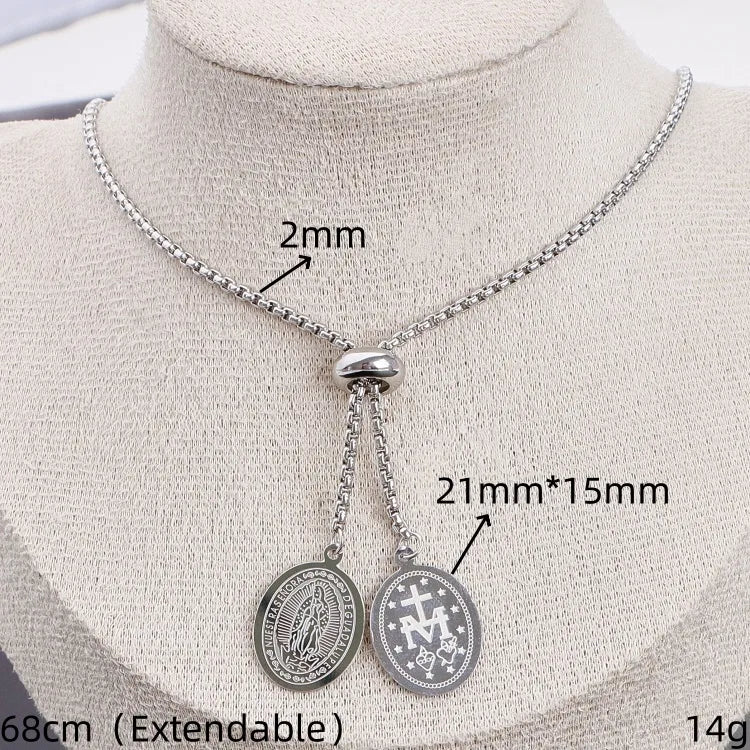 Silver Multi-Charm Stainless Steel Pendant Necklace 21mm*15mm Silver 1 Piece