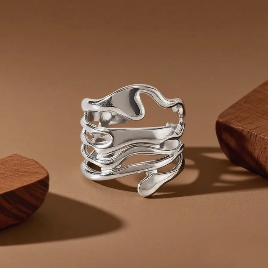 Stainless Steel Geometric Ring Set for Women