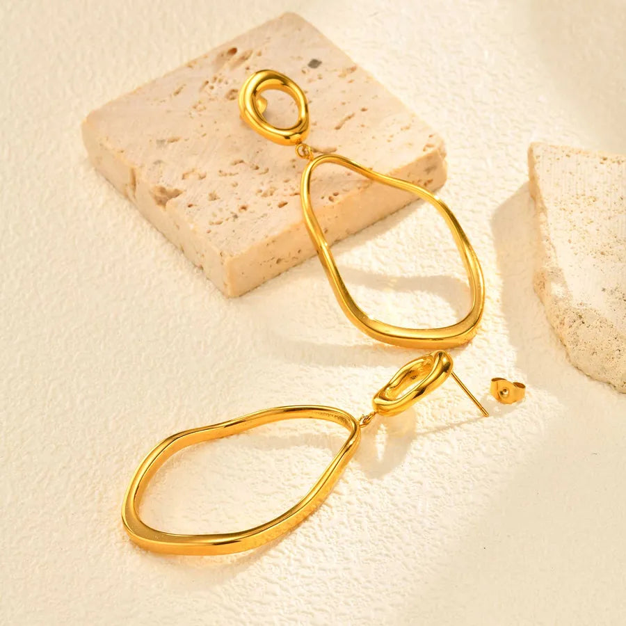 Women's 18K Gold Geometric Stainless Steel Earrings