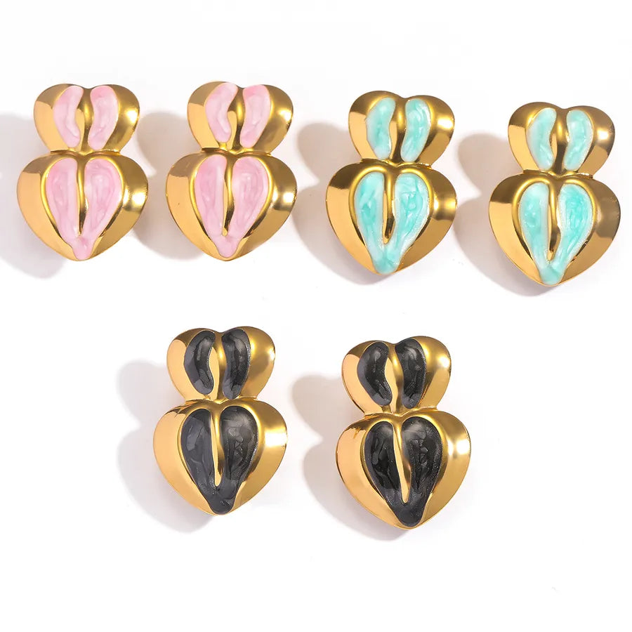 Gold Plated Titanium Steel Drop Earrings