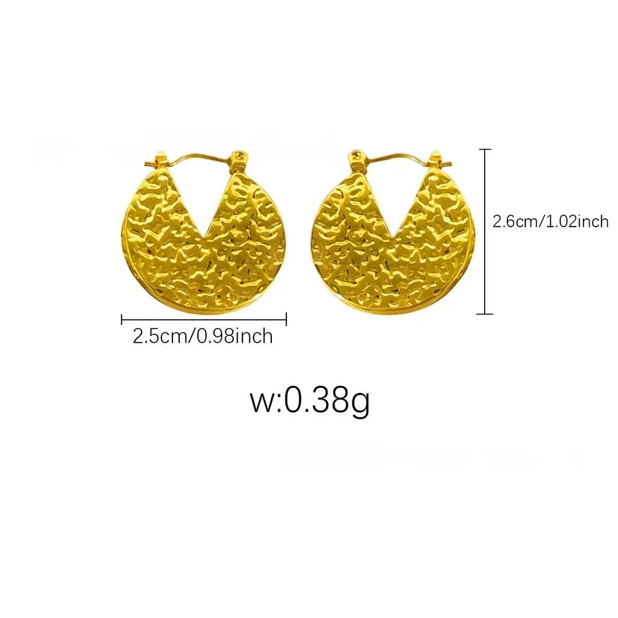 Elegant Gold Titanium Steel Hoop Earrings