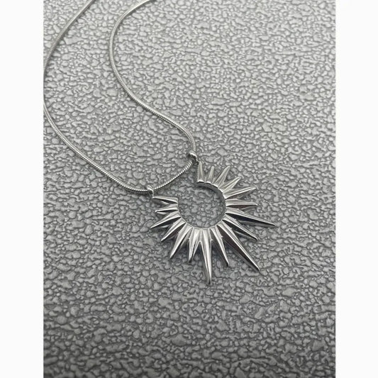 Titanium Steel Sun Snake Pendant Necklace