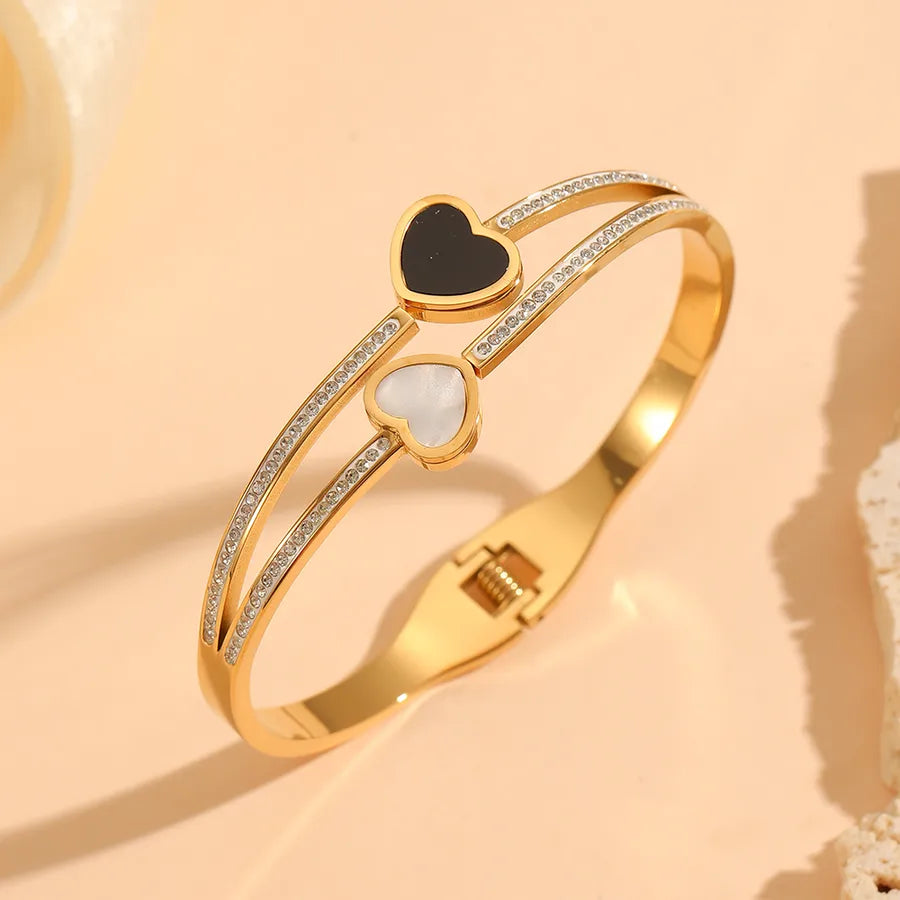 18K Gold Heart Bangle – Stainless Steel Bracelet#2