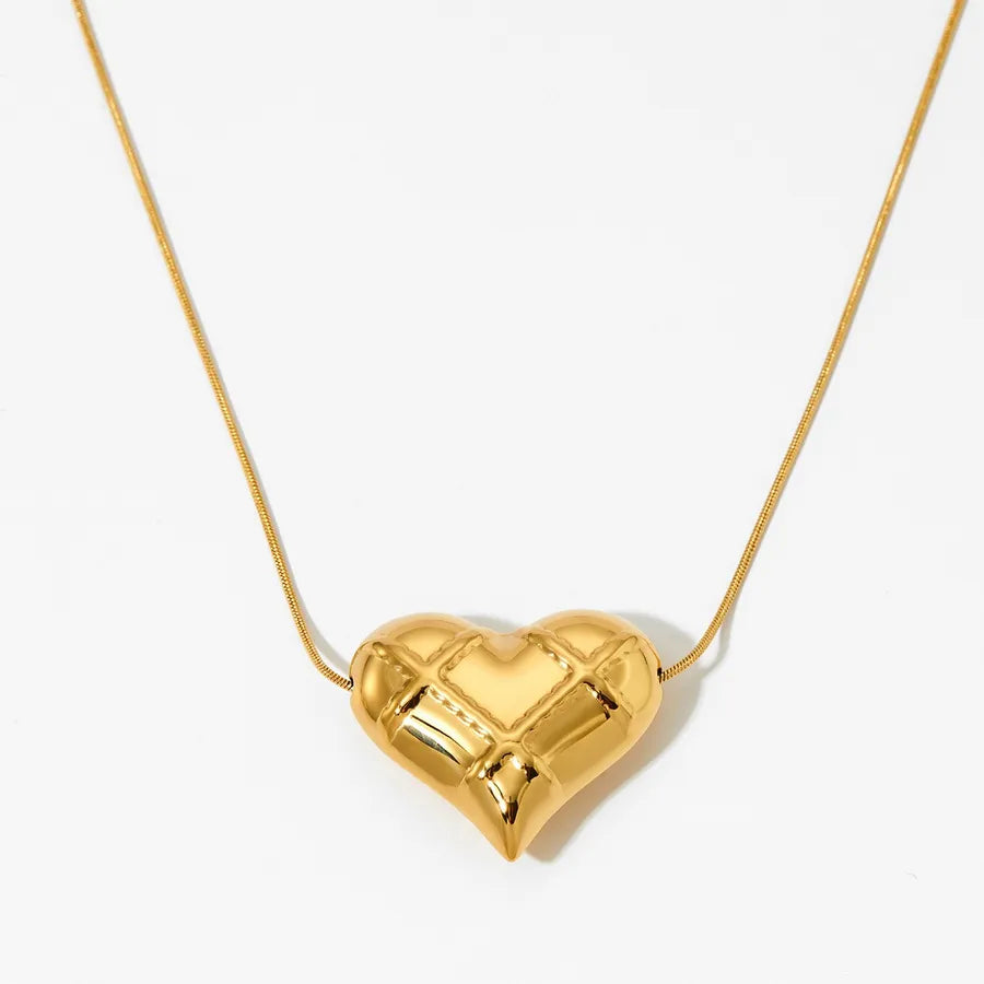 Stainless Steel Heart Pendant Necklace for Women