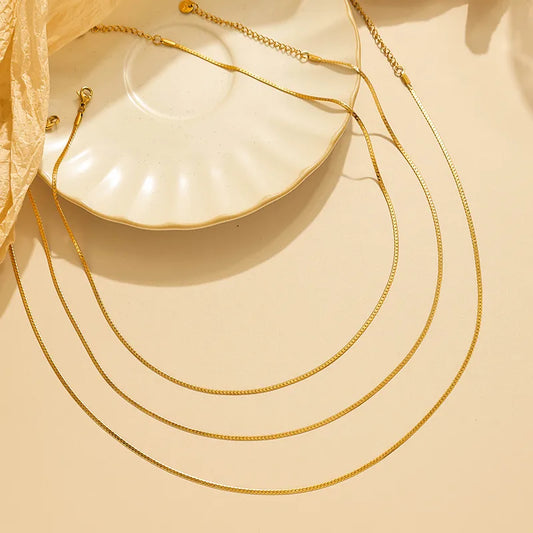 Gold Stainless Steel Chain Necklace