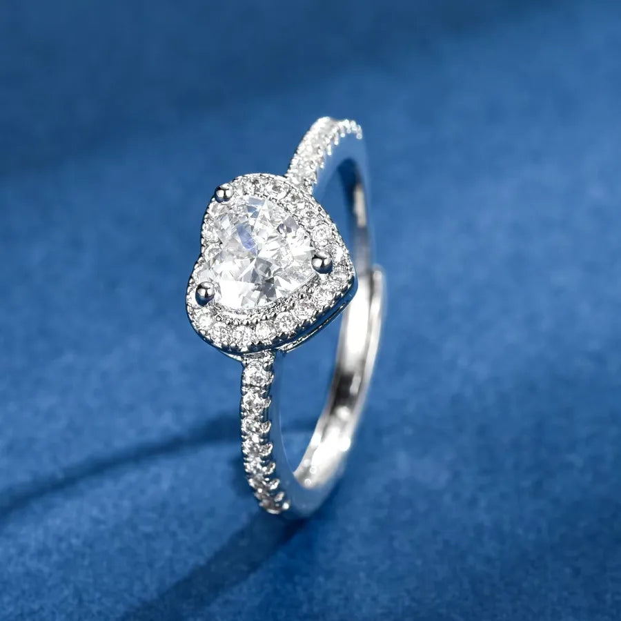 Elegant Heart-Shaped Open Ring for Women