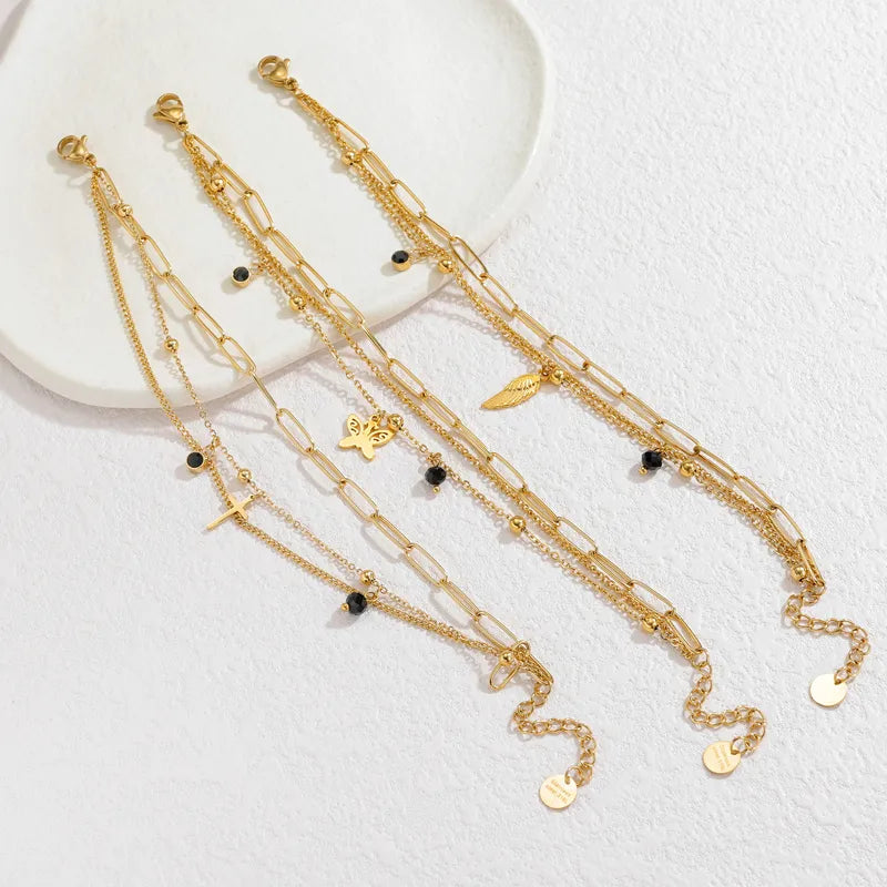 18K Gold Butterfly Bracelet for Women