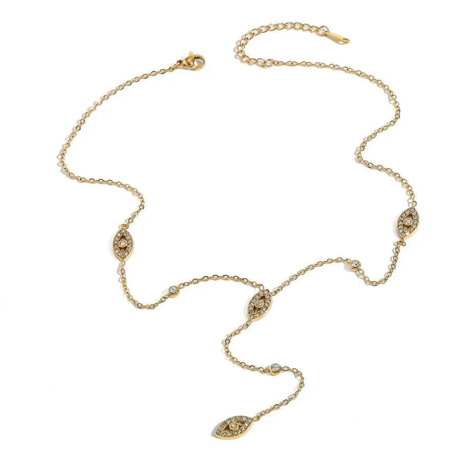 18K Gold Plated Stainless Steel Heart Bow Necklace