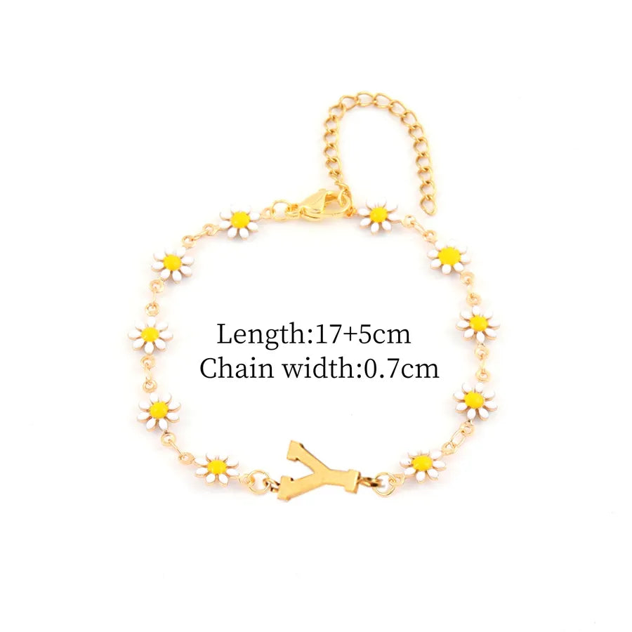 Gold Daisy Chain Bracelet for Women Gold Y