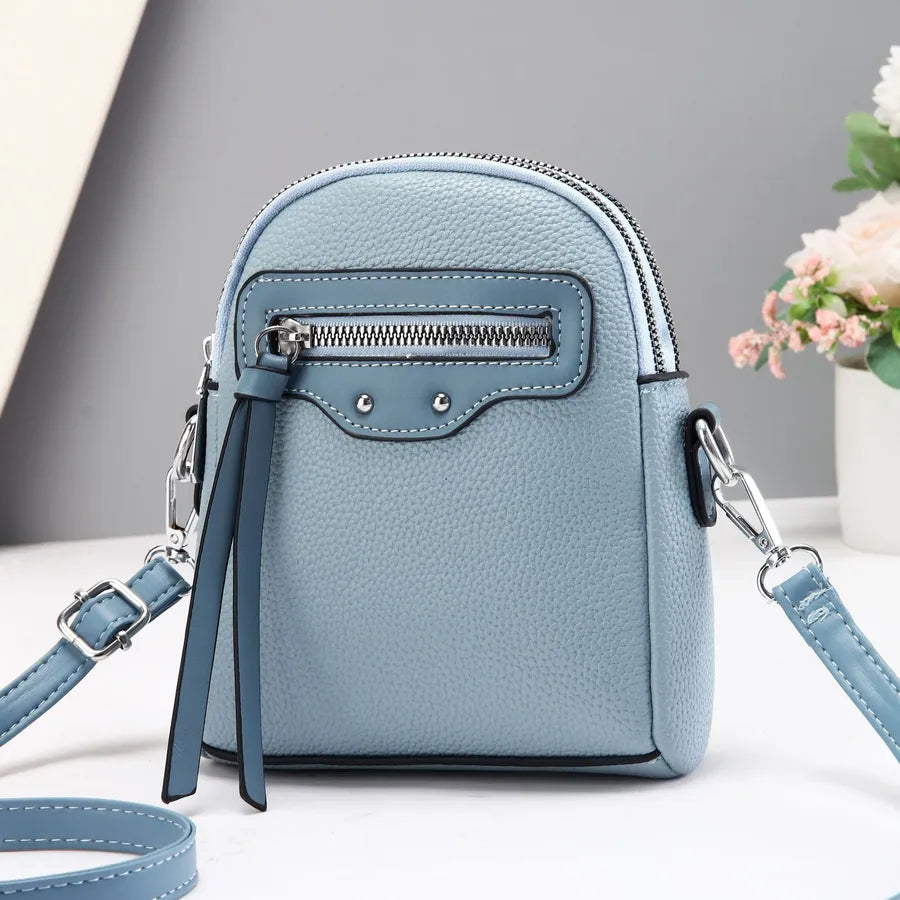 Minimalist Women's Crossbody Shoulder Bag Blue Vertical 15*5*18CM