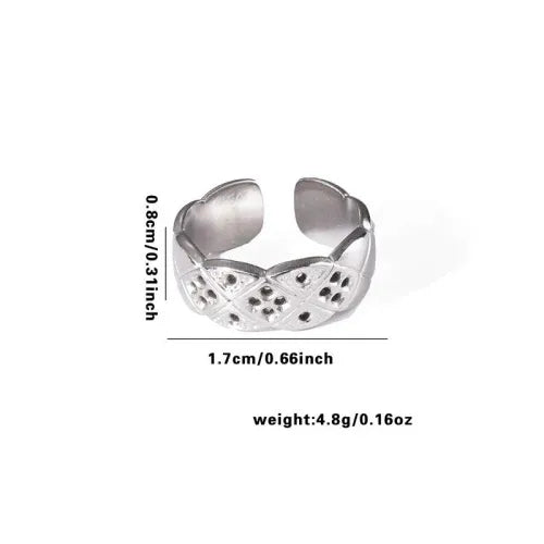 Titanium Steel Fish Tail Ring for Women Adjustable Opening TYR0376