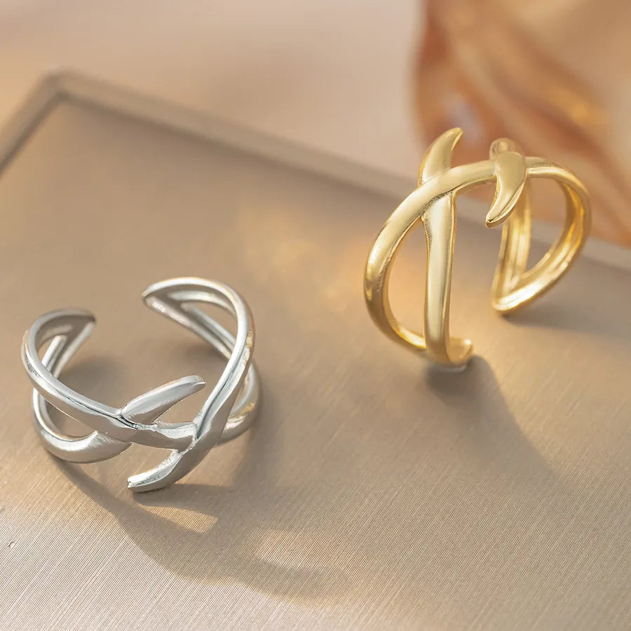 Geometric Titanium Steel Open Ring