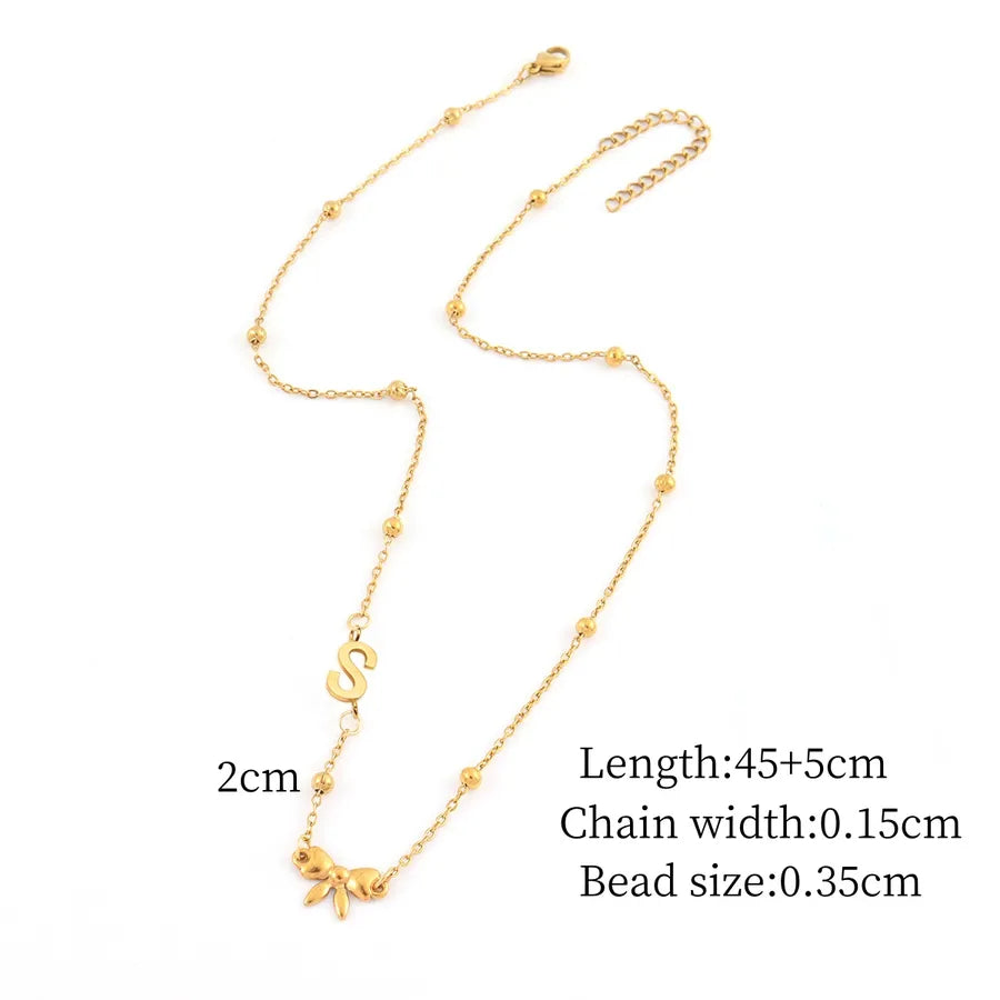 Gold Butterfly Knot Pendant Necklace Gold S