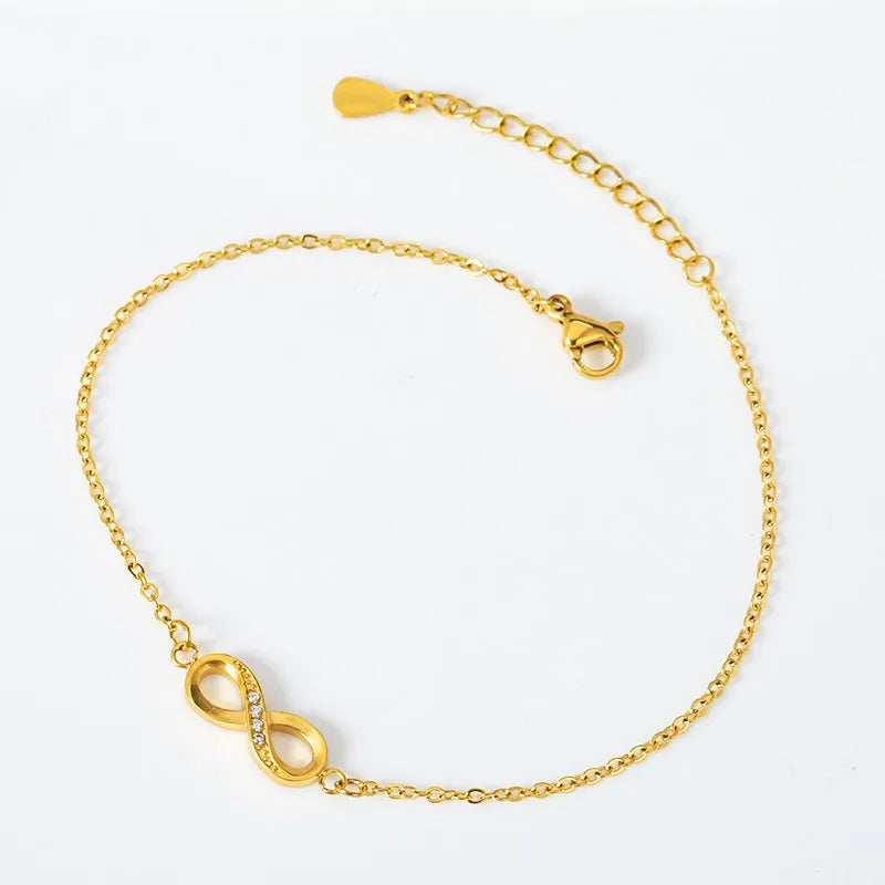 Infinity Circle Diamond Bracelet - Titanium Steel