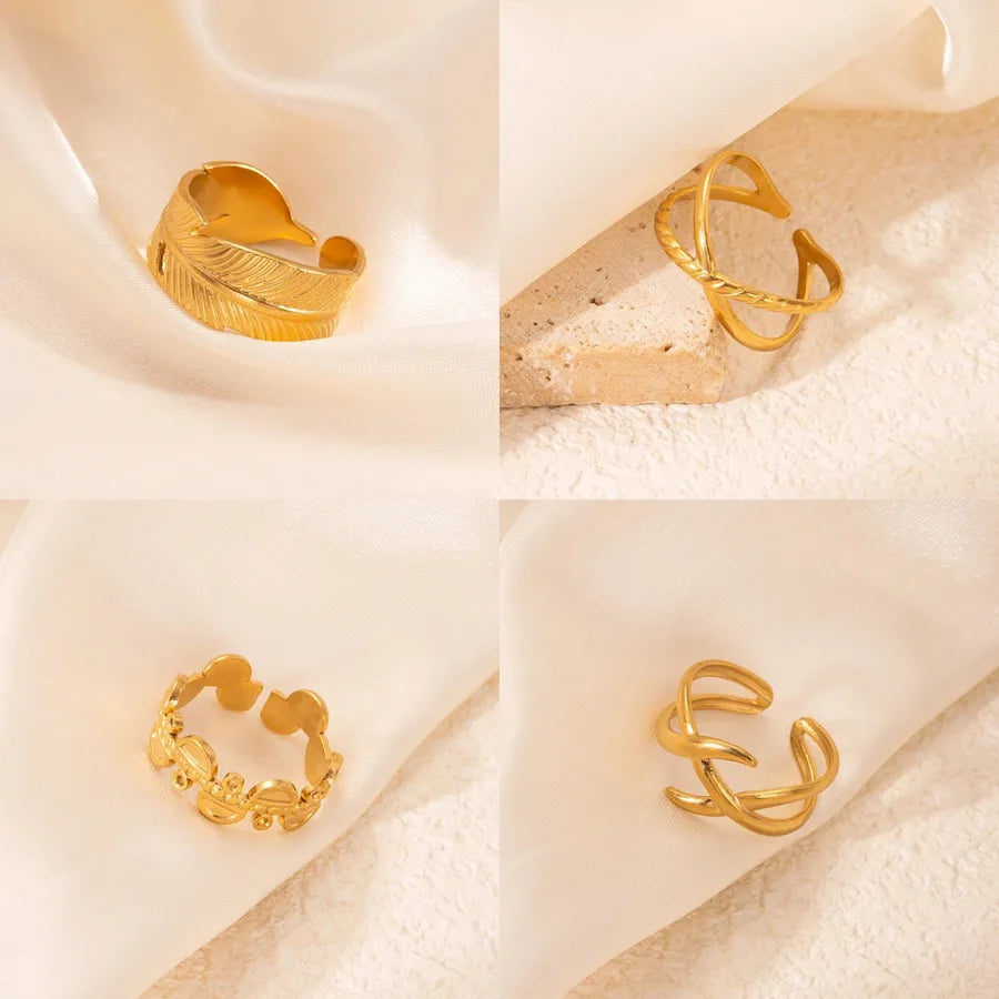 18K Gold Plated Titanium Steel Open Ring