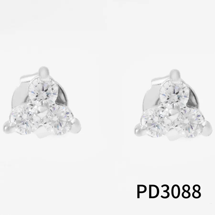 Gold Plated Clover & Hoop Stainless Steel Earrings 316 Silver Earrings PD3088