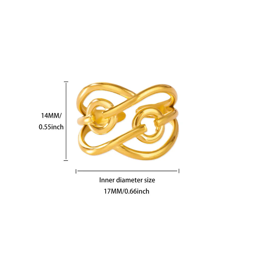 18K Gold Plated Geometric Floral Open Ring 3