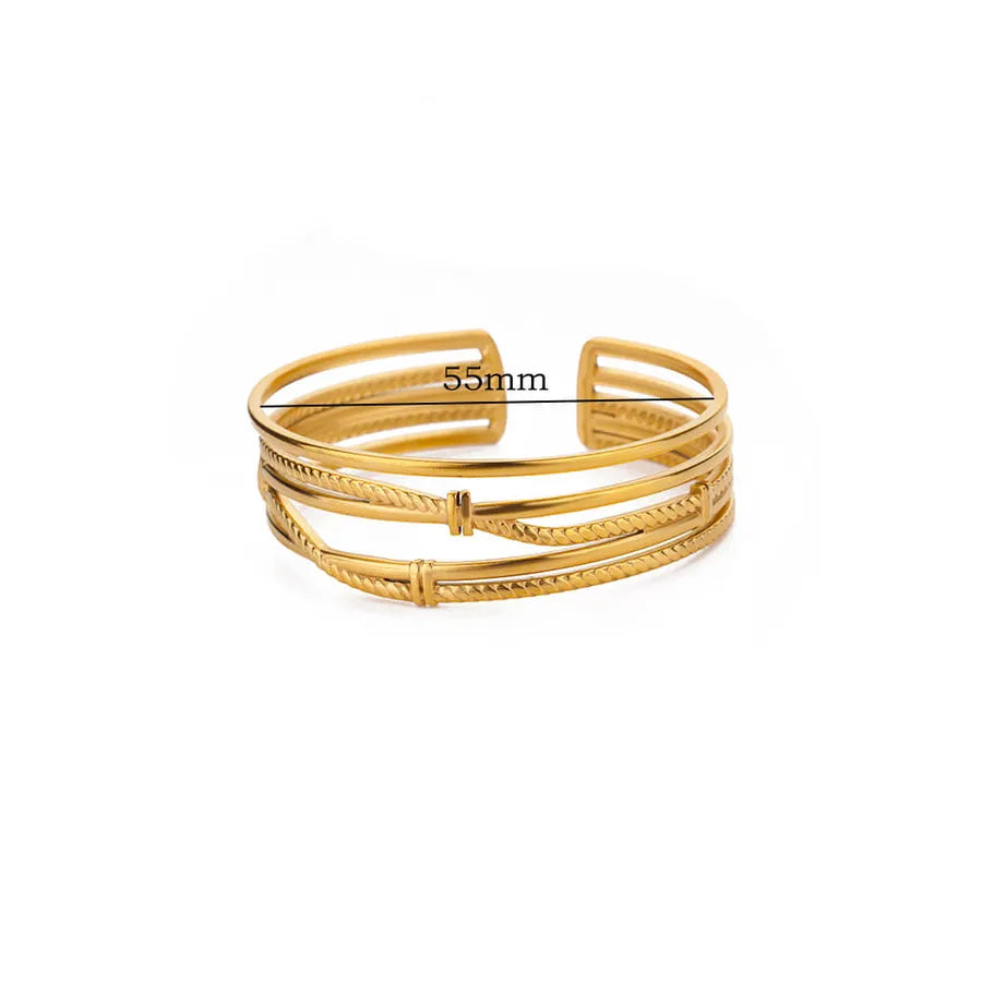 18K Gold Plated Hollow Chain Bracelet for Women B1640G
