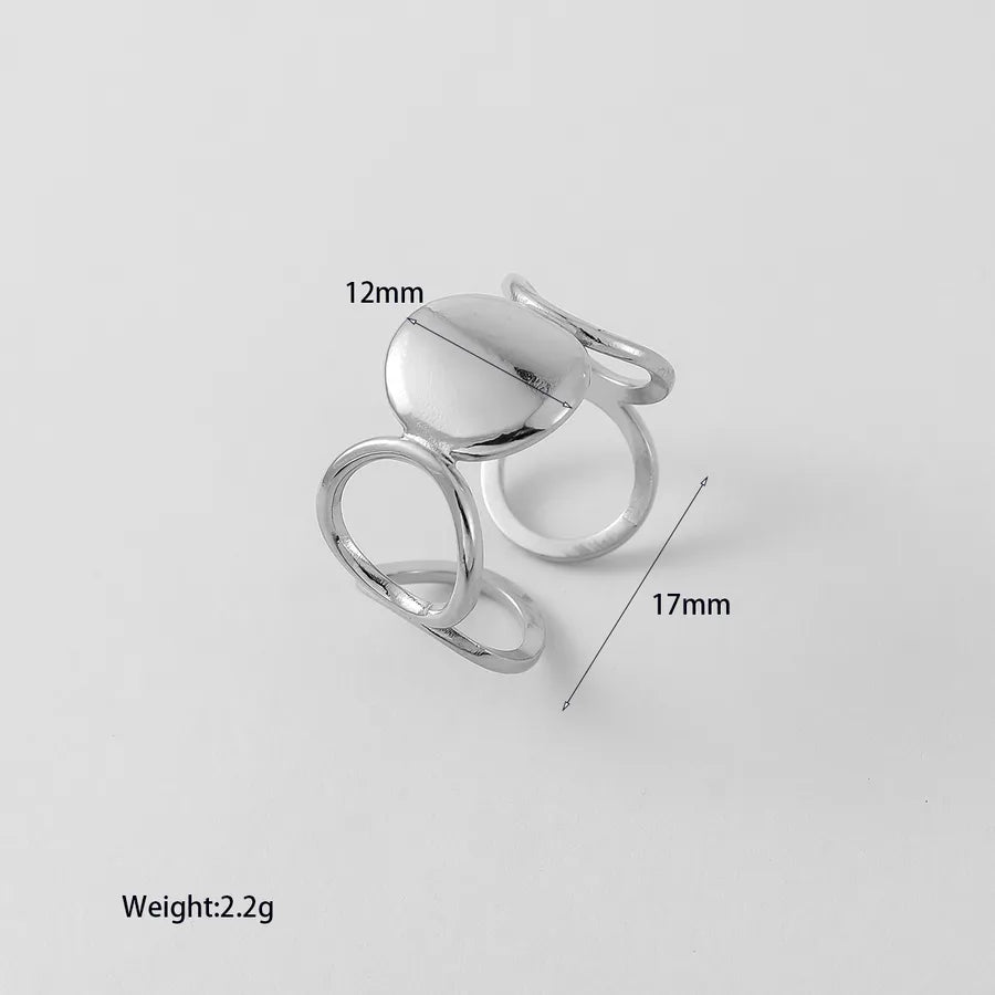 Geometric Open Ring in Gold Stainless Steel YM045R