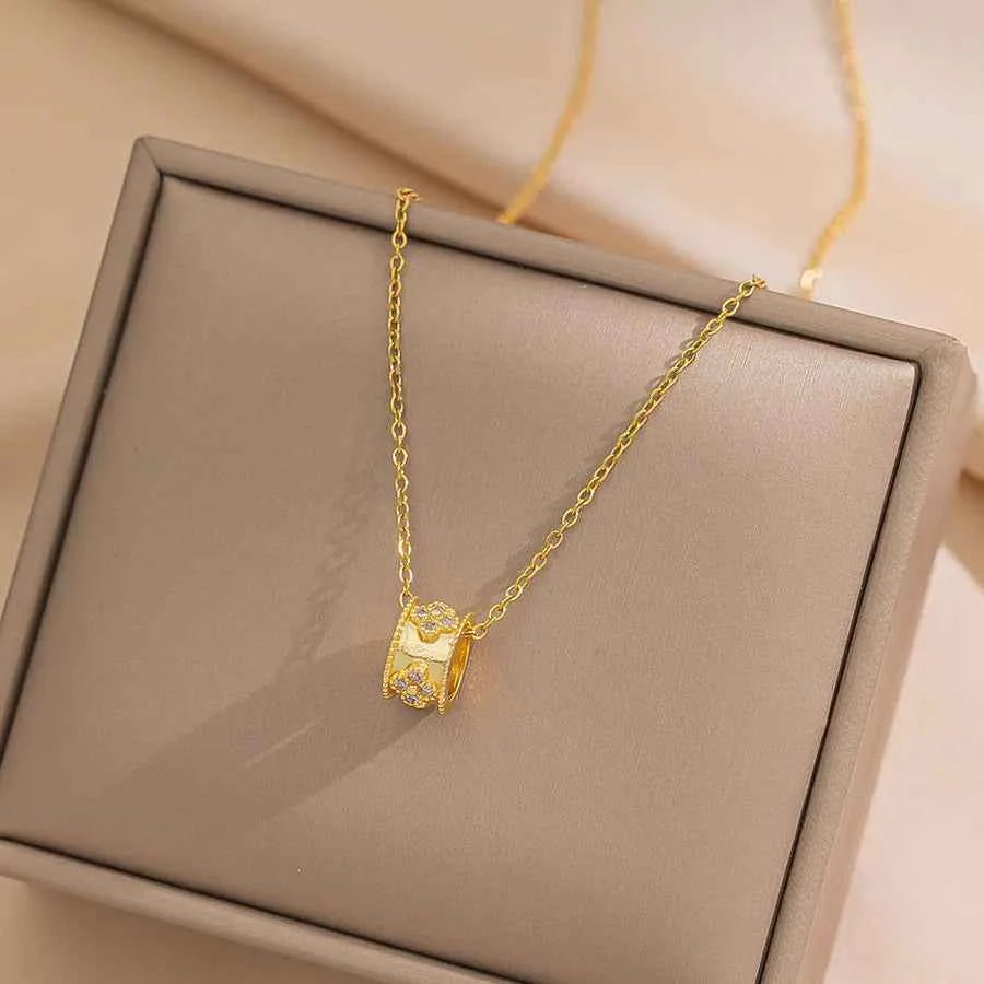Gold Tornado Pendant Necklace