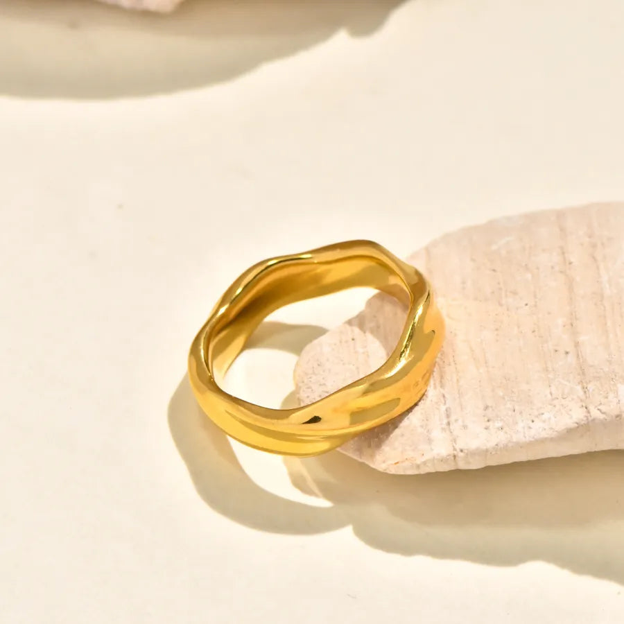 18K Gold Plated Geometric Zirconia Ring 5772601