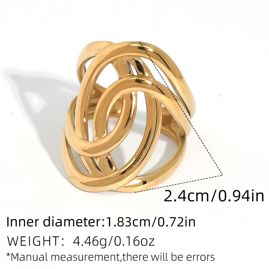 18K Gold Plated Geometric Adjustable Ring