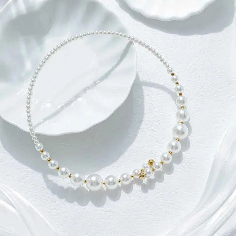 18K Gold Plated Pearl Choker Necklace