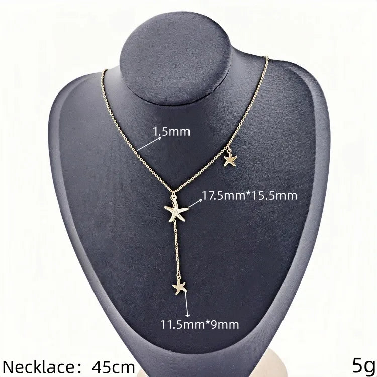 Gold Layered Starfish Pendant Necklace
