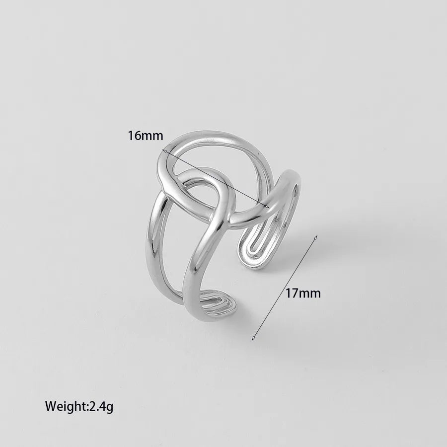 Geometric Open Ring in Gold Stainless Steel YM069R