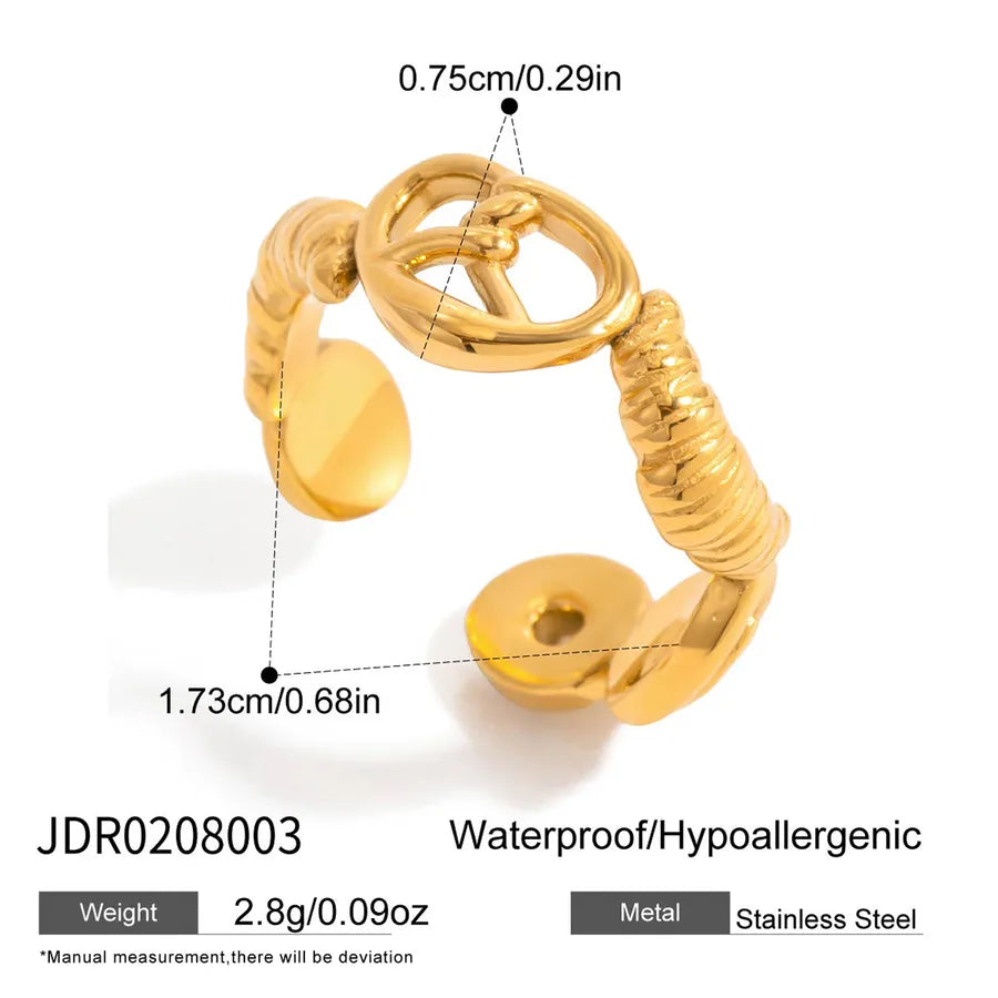 18K Gold Heart Stainless Steel Ring JDR0208003