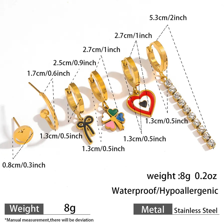 Gold Plated Butterfly & Heart Earrings Set – 3 Pairs 2#