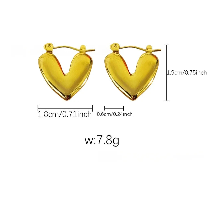 Elegant Gold Titanium Steel Hoop Earrings