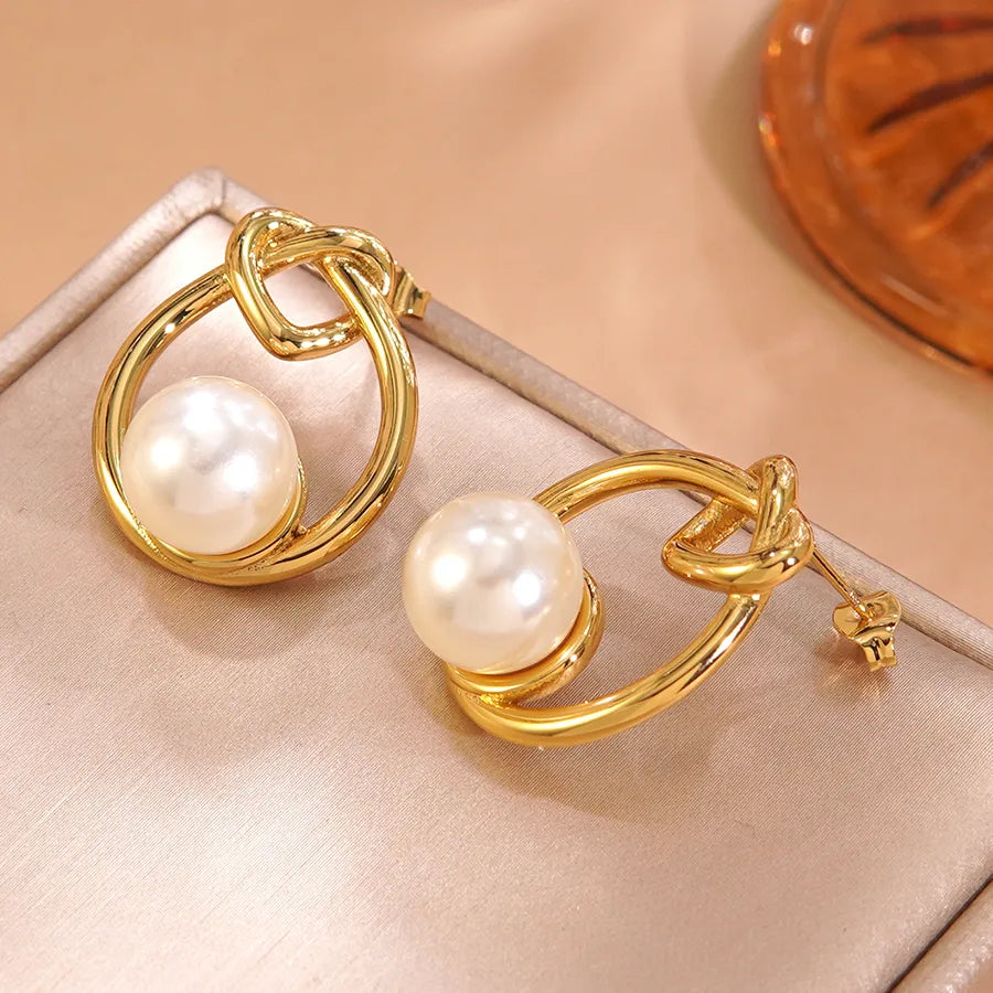 Gold Heart Beaded Earrings for Women