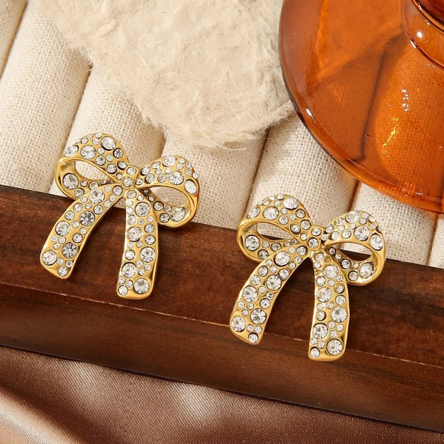 Butterfly Knot Titanium Stud Earrings