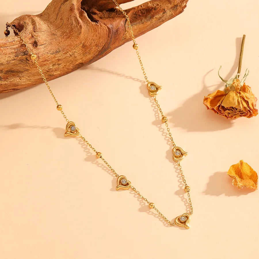 Gold Heart Pendant Necklace for Women Gold 1.3*1.1cm