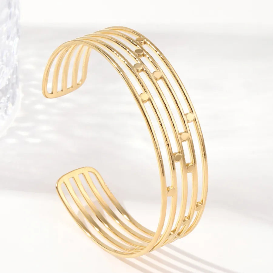 Unisex Titanium Steel Wide Cuff Bracelet WSZ012-2 Adjustable Opening